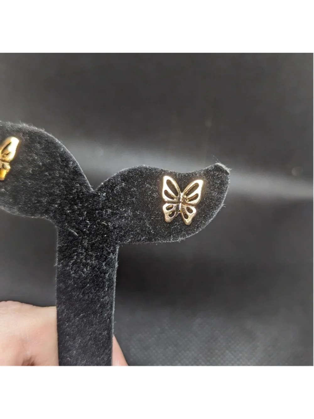 Gold Tone Dainty Delicate Butterfly Stud Statement Earrings